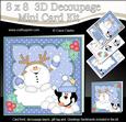 8x8 Christmas Snowball Sam Snowball Fight 3D Decoupage