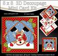 8x8 Christmas Skiing Oops Rudolph Mini Kit 3D Decoupage