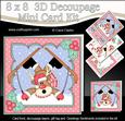 8x8 Christmas Skiing Oops Rudolph Mini Kit 3D Decoupage