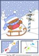 8 x 8 Christmas Sledging Bobbin Robin Corner Topper