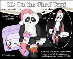3D on the Shelf Card Kit - Little Christmas Panda Bear