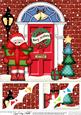8 x 8 Santa Christmas Door Scalloped Topper