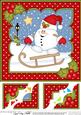 8 x 8 Christmas Sledging Snowball Sam Scalloped Corner