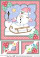 8 x 8 Christmas Sledging Snowball Sam Scalloped Corner