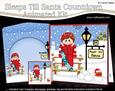 3D Christmas Snowboarder Sleeps Till Santa Countdown Card