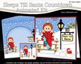 3D Christmas Snowboarder Sleeps Till Santa Countdown Card