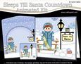 3D Christmas Snowboarder Sleeps Till Santa Countdown Card