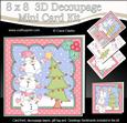 8x8 Christmas Snowball Sam Dressing the Tree 3D Decoupage