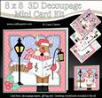 8x8 Christmas Carol Singing Rudolph Mini Kit 3D Decoupage