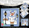 8x8 Christmas Carol Singing Rudolph Mini Kit 3D Decoupage