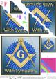 Masonic Christmas Scallop Corner Side Stacker Topper