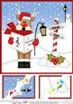 8 x 8 Christmas Carol Singing Rudolph Scalloped Corner