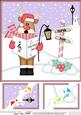 8 x 8 Christmas Carol Singing Rudolph Scalloped Corner