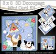 8x8 Christmas Snowballing Rudolph Mini Kit 3D Decoupage