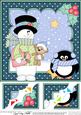 8 x 8 Christmas Snowman Rio's Heart Scalloped Topper