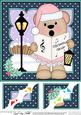 8 x 8 Christmas Carol Singing Livvy Bear 3D Decoupage