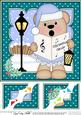 8 x 8 Christmas Carol Singing Livvy Bear 3D Decoupage