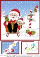 8 x 8 Christmas Sledging Santa 3D Decoupage