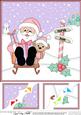 8 x 8 Christmas Sledging Santa 3D Decoupage
