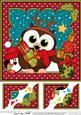 8 x 8 Christmas Little Hoot Owl's Presents Scalloped Corner