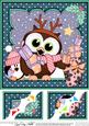8 x 8 Christmas Little Hoot Owl's Presents Scalloped Corner