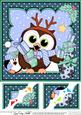 8 x 8 Christmas Little Hoot Owl's Presents Scalloped Corner