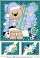 8 x 8 Christmas Livvy Bear's Presents 3D Decoupage