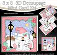 8x8 Christmas Carol Singing Snowball Sam 3D Decoupage
