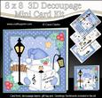8x8 Christmas Carol Singing Snowball Sam 3D Decoupage