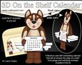 3D on the Shelf Everlasting Calendar Kit - Little Husky Dog