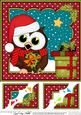 8 x 8 Christmas Little Hoot Owl's Presents Scalloped Corner
