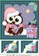 8 x 8 Christmas Little Hoot Owl's Presents Scalloped Corner