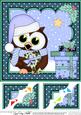 8 x 8 Christmas Little Hoot Owl's Presents Scalloped Corner