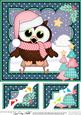 8 x 8 Christmas Sledging Little Hoot Owlscalloped Corner