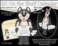 3D on the Shelf Everlasting Calendar Kit - Little Husky Dog