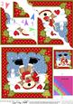 Christmas Oops Skiing Rudolph Scallop Corner Topper