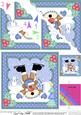 Christmas Oops Skiing Rudolph Scallop Corner Topper