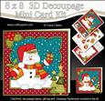 8x8 Christmas Snowman Oli's Presents Mini Kit 3D Decoupage