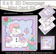 8x8 Christmas Snowman Oli's Presents Mini Kit 3D Decoupage