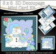 8x8 Christmas Snowman Oli's Presents Mini Kit 3D Decoupage