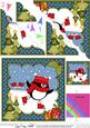 8 x 8 Christmas Skating Pip Penguin Scalloped Corner Topper
