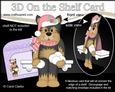3D on the Shelf Card Kit - Little Christmas Yorkie Dog