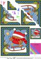 Christmas Sledging Bobbin Robin Scallop Corner Topper