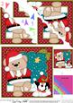 Christmas Snowballing Livvy Bear Scallop Corner Topper