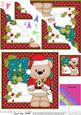 Christmas Livvy Bear's Mistletoe Scallop Corner Topper