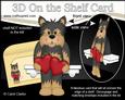 3D on the Shelf Card Kit - Hearts Love & Romance Yorkie Dog