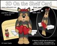 3D on the Shelf Card Kit - Hearts Love & Romance Yorkie Dog