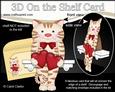 3D on the Shelf Card Kit - Hearts Love & Romance Little Cat