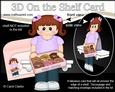 3D on the Shelf Card Kit - Sharing Donut Box Girl Adriana