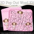 3D Birthday Amber Ballerinas Pop Out Word Card